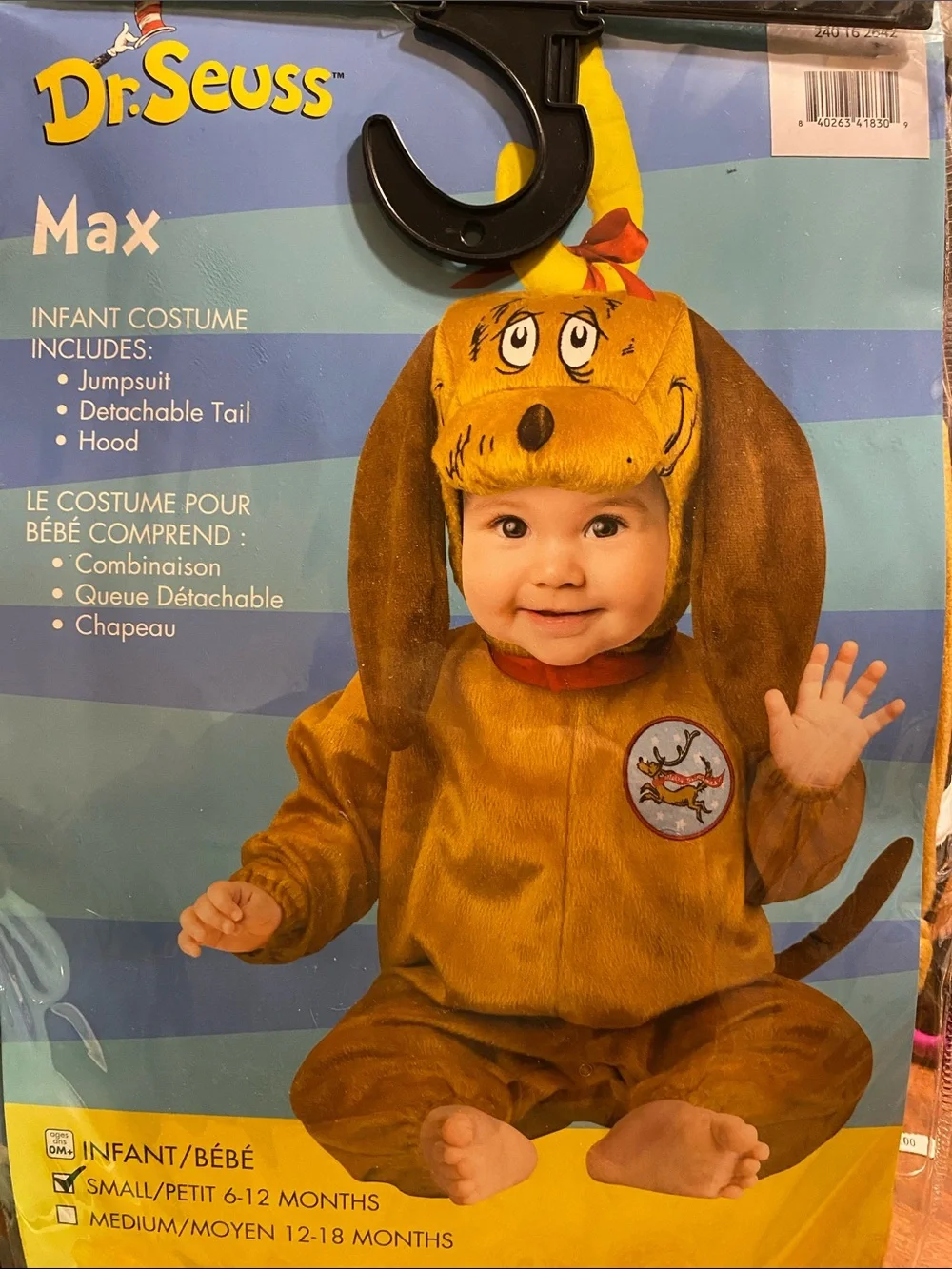 Dr. Seuss Max Infant Plush Costume - Brown with Yellow and Red Accents